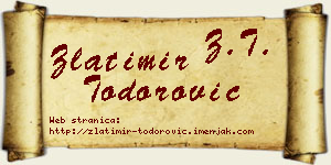 Zlatimir Todorović vizit kartica